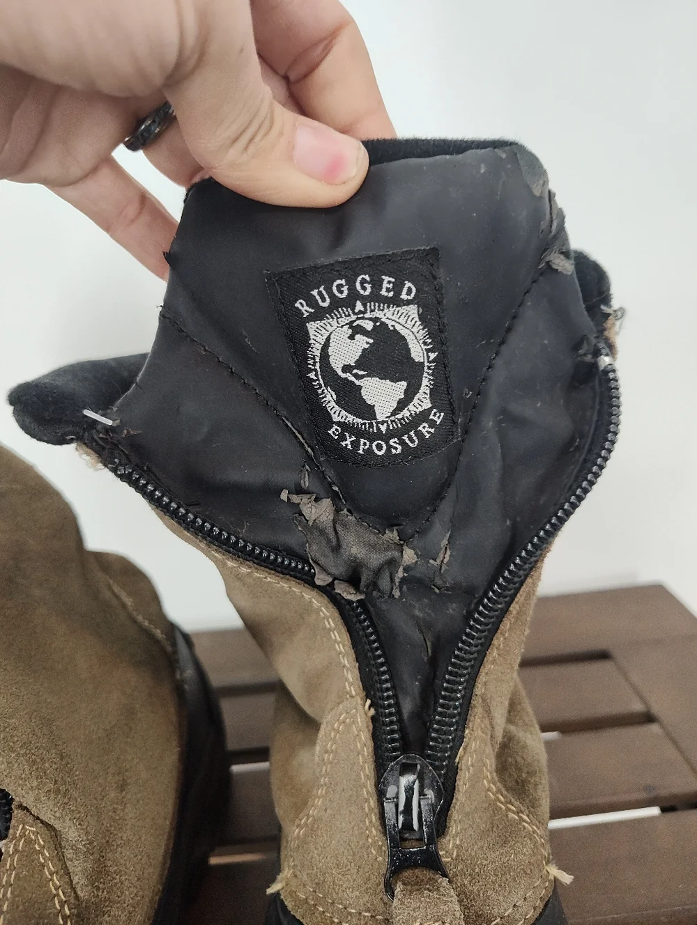 Rugged Exposure Men's Suede Upper Waterproof Snow Boots - Brown/Black Size 8